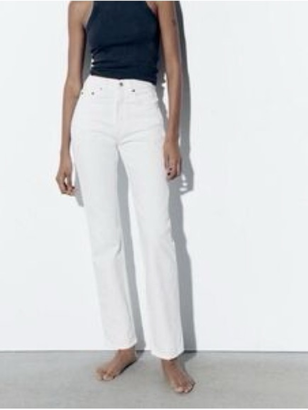 NWT - Zara - White High-Rise Straight Leg Women’st Jeans